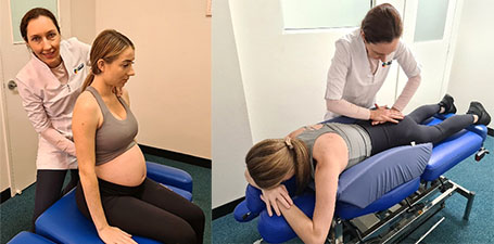 dr schiller examines pregnant patient